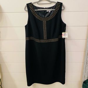 Women’s NWT Kasper Dress. Size 18W. Black with golden rhinestones.